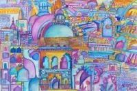 Orchha Storta - Water Color Paintings - By Virginia -, Abstract Painting Artist