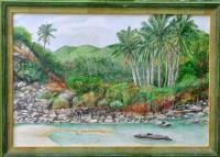 Laguna Di Rajbag-1 - Water Color Paintings - By Virginia -, Landscape Painting Artist