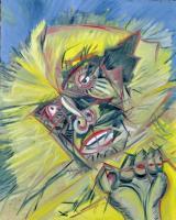 Langur - Mix On Canvas Paintings - By Virginia -, Expressionist Painting Artist