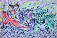 Wild Animals - Tre Tigri - Water Color