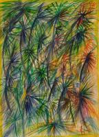 Palme - Acrylic On Paper Paintings - By Virginia -, Expressionist Painting Artist