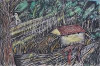 Mattina Presto - Pencil And Watercolor On Paper Drawings - By Virginia -, Landscape Drawing Artist