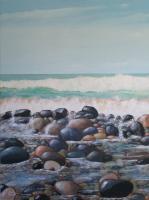Pebbles - Acrylic On Canvas Paintings - By Paul Bennett, Realistic Painting Artist