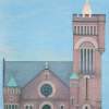 Holy Rosary Catholic Church Detroit Michigan - Colored Pencil  Ink Drawings - By Martin Bucknarish, Architecture Drawing Artist