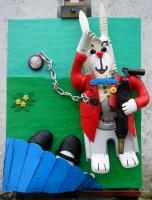 Follow The White Rabbit - Found Objects Sculptures - By Noel Molloy, Realist Sculpture Artist
