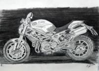 Ducati - Graphite Drawings - By Cathy Jourdan, Miscellaneous Drawing Artist