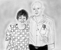 Uncle John And Mom - Charcoal And Graphite Drawings - By Cathy Jourdan, Portrait Drawing Artist