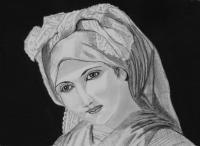 Vintage Country Girl - Charcoal And Graphite Drawings - By Cathy Jourdan, Portrait Drawing Artist