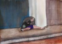 Street Woman In Mexico - Watercolor Paintings - By Cathy Jourdan, Realism Painting Artist