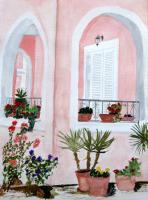 Tropical Home - Watercolor Paintings - By Cathy Jourdan, Realism Painting Artist