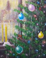 Christmas - Acrylics Paintings - By Joe Labianca, Impressionism Painting Artist