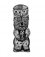 Ink Drawings - Tiki - Pen And Ink