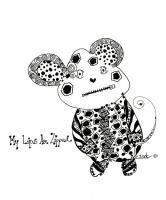 My Lips Are Zipped - Pen And Ink Drawings - By Edra Zook, Whimsical Drawing Artist