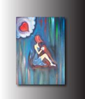 Tearful Heart By Denise Clayton-Onwere - Oil Paintings - By Denise Onwere, Abstract Painting Artist