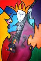 Spooky Bass By Denise Clayton-Onwere - Oil Paintings - By Denise Onwere, Abstract Painting Artist