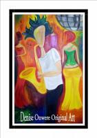 Jazz Party By Denise Clayton-Onwere - Oil Paintings - By Denise Onwere, Abstract Painting Artist