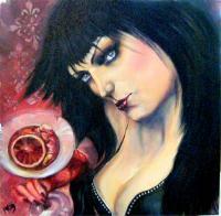 Ruby Red Sangria - Oil On Canvas Paintings - By Em Kotoul, Fantasy Painting Artist