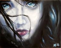 Darkness - Oil On Canvas Paintings - By Em Kotoul, Realism Painting Artist