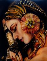 Queen Bee - Oil On Canvas Paintings - By Em Kotoul, Fantasy Painting Artist