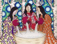Serenity Three - Coloured Pencilink And Marker Drawings - By Suzan Zaman, Native Contemporary Drawing Artist