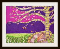 Do You Dream In Purple - Colored Pencil And Ink Marker Drawings - By Suzan Zaman, Drawings Drawing Artist