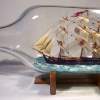 Ship In Bottle - Hms Bounty - Wood Thread Paper Paint Etc Woodwork - By Gabrielle Rogers, Square Rigger Woodwork Artist