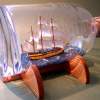 Ship In Bottle - Tonnant - Bottle Putty Wood Paint Paper Woodwork - By Gabrielle Rogers, Square Rigger Woodwork Artist