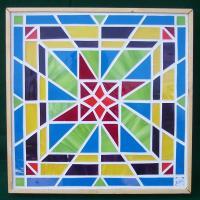 Glass Mosaic Wall Hanging - Radial Geometry - Glass