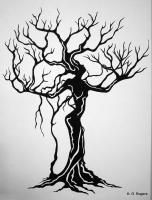 Tree Nymph - Paper Other - By Gabrielle Rogers, Black On White Silhouette Other Artist