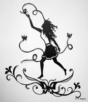 Chasing Butterflies - Paper Other - By Gabrielle Rogers, Black On White Silhouette Other Artist
