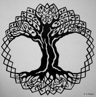 Celtic Tree Of Life - Paper Other - By Gabrielle Rogers, Black On White Silhouette Other Artist