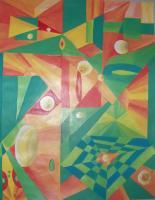 Geometric Phase - Acrylics Paintings - By Brittany Comer, Surrealism Painting Artist