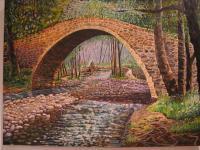 Gelefos Bridge - Oil Paintings - By Nikos Constantinou, Realistic Painting Artist