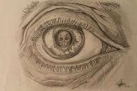 Eye Of Death - Graphite Drawings - By Cassi Fields, Abstract Drawing Artist