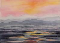San Juan Sunset - Watercolor Paintings - By Gaylen Whiteman, Representational Painting Artist