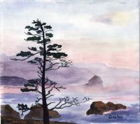 Seascape - Lone Sentinel - Watercolor