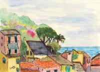 Vista Al Mare - Watercolor Paintings - By Gaylen Whiteman, Impressionistic Realism Painting Artist