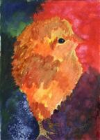 Hot Chick - Watercolor Paintings - By Gaylen Whiteman, Impressionistic Realism Painting Artist
