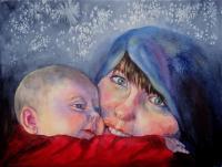 Madonna And Child - Watercolor Paintings - By Gaylen Whiteman, Representational Painting Artist