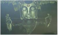 Budha On Meditation - Acrylic On Canvas Paintings - By Mopasang Valath, Abstract Oriented Painting Artist