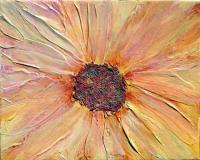 Dreamsicle Daisy Sold - Mixed Medium Paintings - By Kelly Stewart, Abstract Painting Artist