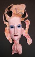 Mask 5 - Papier-Mache Sculptures - By Liviu Bora, Figurative Sculpture Artist
