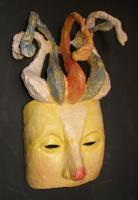 Mask 7 - Papier-Mache Sculptures - By Liviu Bora, Figurative Sculpture Artist