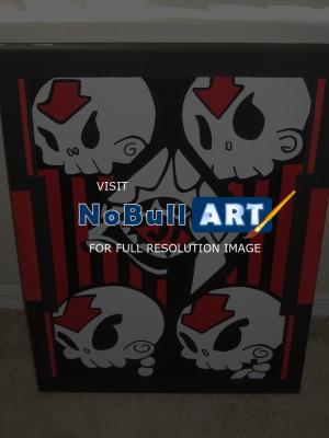 Vaughnart - Custom Skulls On Canvas With Acrylic  10000 - Acrylic