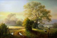 Morning Landscape - Oil On Canvas Paintings - By Jan Bartkevics, Landscape Painting Artist