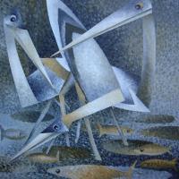Teich - Acryl Hartfaser Paintings - By Aivars Mangulis, Abstrakt Painting Artist