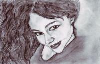 Self-Portrait - Pencil And Paper Drawings - By Violetta Babajanova, Portrait Drawing Artist