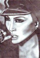 J-Lo - Pencil And Paper Drawings - By Violetta Babajanova, Portrait Drawing Artist
