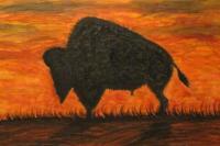 American Buffalo Oil Painting - Oil On Canvas Paintings - By Janet Marston, Realism Painting Artist