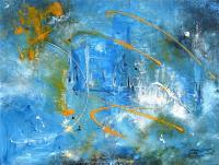 Into The Blue - Acrylic On Canvas Paintings - By Khanh Ha, Abstract Painting Artist